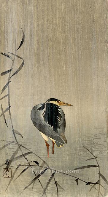 heron in downpour Ohara Koson Shin hanga Oil Paintings